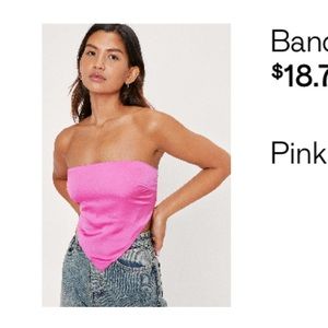 Nasty Gal Satin Pink Bandana Crop Top 💗